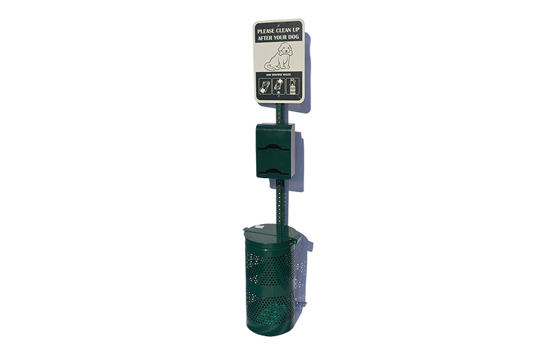 Steel pet waste station with bags