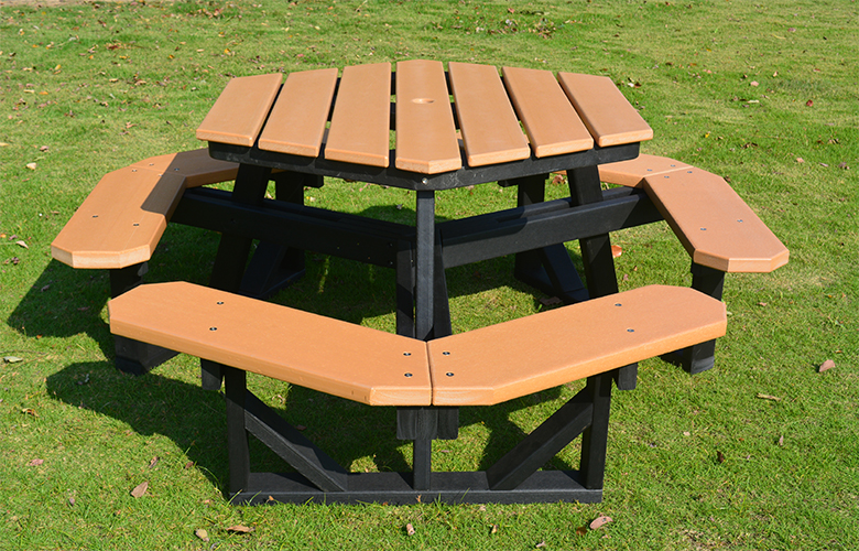 46" Hexagon Picnic Table , Recycled Plastic