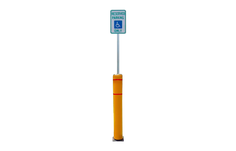 52" H Flexible Bollard with sign post